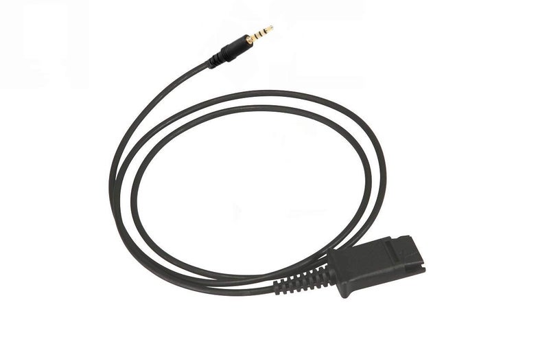 TruVoice 3.5mm to QD Adapter Cable - Compatible with Plantronics, Poly and TruVoice Quick Disconnect (QD) Headsets and Works with All PC and Cell Phones That Have a 3.5mm Port - Image 1
